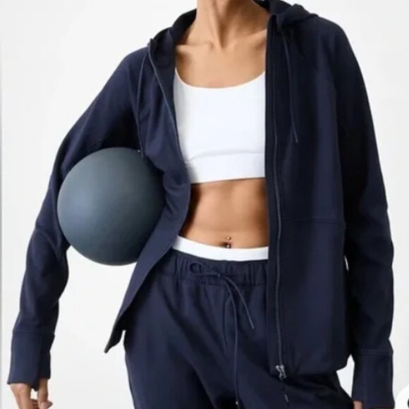 ATHLETA Unstoppable Fleece Lined Full Zip Jacket Blue Size Medium - Picture 1 of 10